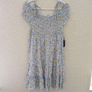 3rd + Malt Off Shoulder Sunflower Daisy Sun Dress Size L NWT